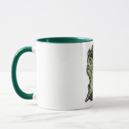 Botanical Aesthetic Green Embroidery Style mugs Tasse