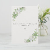 Botanical And Floral Green Leaves And Flowers Kaar Einladung (Stehend Vorderseite)