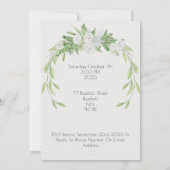 Botanical And Floral Green Leaves And Flowers Kaar Einladung (Rückseite)