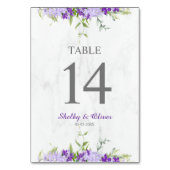 Botanical and Floral Wedding Design in Purple Tischnummer (Vorderseite)