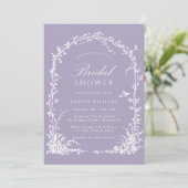 Botanical Arch Garden Lavender Bridal Shower Einladung (Stehend Vorderseite)
