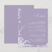 Botanical Arch Garden Lavender Wedding Details Begleitkarte (Vorne/Hinten)