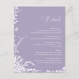 Botanical Arch Garden Lavender Wedding Details Begleitkarte