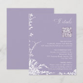 Botanical Arch Garden Lavender Wedding Details Begleitkarte (Vorne/Hinten)