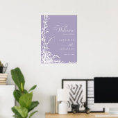 Botanical Arch Garden Lavender Wedding Welcome  Poster (Heimbüro)