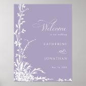 Botanical Arch Garden Lavender Wedding Welcome  Poster (Vorne)