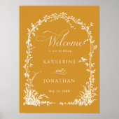 Botanical Arch Garden Wedding Amber Welcome  Poster (Vorne)