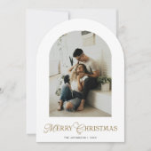 Botanical Arch Photo Green Christmas Holiday Card Einladung (Vorderseite)