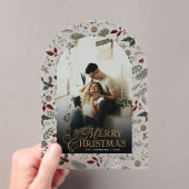 Botanical Arch Photo Merry Christmas Holiday Card Acryleinladungen (Insitu (Handheld))