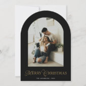 Botanical Arch Photo Merry Christmas Holiday Card Einladung (Vorderseite)