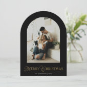 Botanical Arch Photo Merry Christmas Holiday Card Einladung (Stehend Vorderseite)