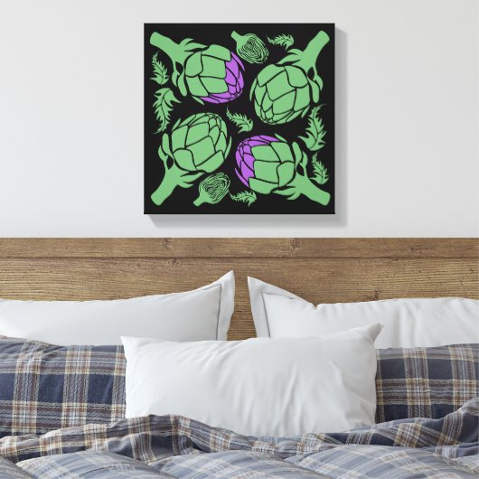 Botanical Artichoke Art Home Decor Leinwanddruck (Insitu (Schlafzimmer))