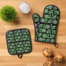 Botanical Artichoke Art Home Decor Ofenhandschuh & Topflappen-Set