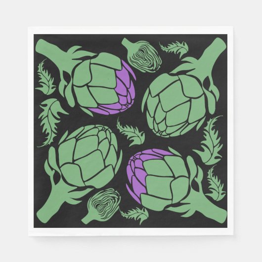 Botanical Artichoke Art Home Decor Serviette (Vorderseite)
