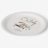 Botanical Baby is Brewing' Coffee Baby Shower Pappteller (Schrägansicht)