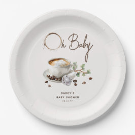 Botanical Baby is Brewing' Coffee Baby Shower Pappteller