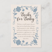 Botanical Baby Shower Book Request Card Blue Sage Begleitkarte (Vorderseite)