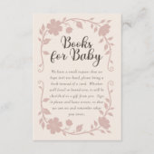 Botanical Baby Shower Book Request Card Blush Begleitkarte (Vorderseite)