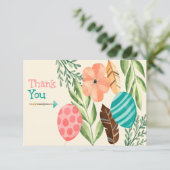 Botanical Baby Shower Dankeskarte (Stehend Vorderseite)