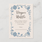 Botanical Baby Shower Diaper Raffle Blue Sage Begleitkarte (Vorderseite)
