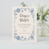 Botanical Baby Shower Diaper Raffle Blue Sage Begleitkarte (Stehend Vorderseite)
