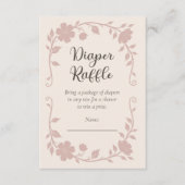 Botanical Baby Shower Diaper Raffle Blush Begleitkarte (Vorderseite)