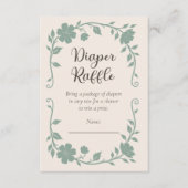 Botanical Baby Shower Diaper Raffle Sage Begleitkarte (Vorderseite)