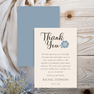 Botanical Baby Shower Thank You Card Sage Blue Dankeskarte