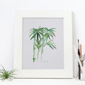 Botanical Bamboo Greenery Watercolor  Poster