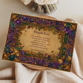 Botanical Baroque Mardi Gras Masquerade Dankeskarte