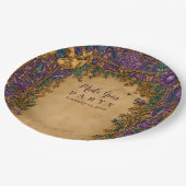 Botanical Baroque Mardi Gras Masquerade Pappteller (Schrägansicht)