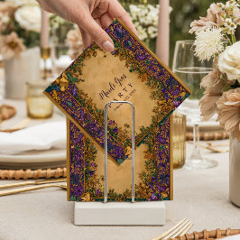 Botanical Baroque Mardi Gras Masquerade Serviette