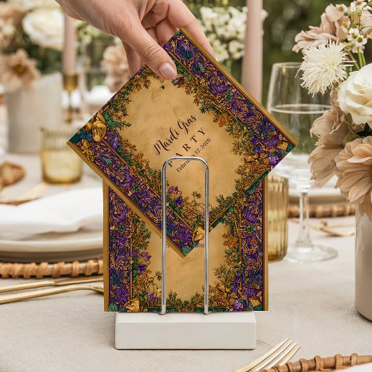 Botanical Baroque Mardi Gras Masquerade Serviette