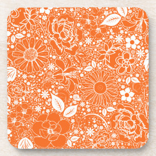 Botanical Beauties Orange COASTERS Untersetzer