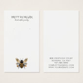 Botanical  Bee Earring Jewelry Display Card (Vorne & Hinten)