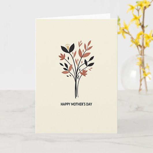 Botanical Beige Pattern Card Karte (Gelbe Blume)