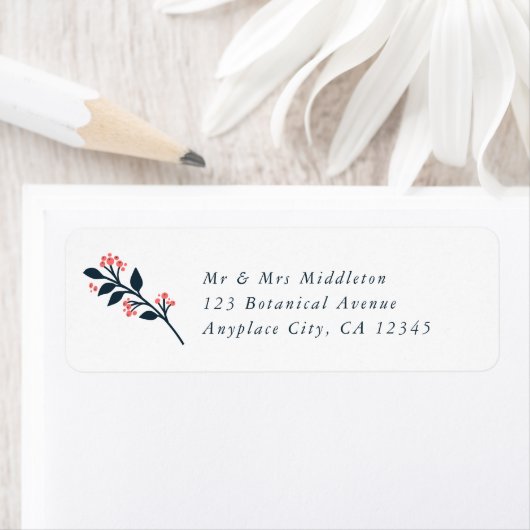 Botanical Berry Address Label | Return Mail Labels (Insitu)
