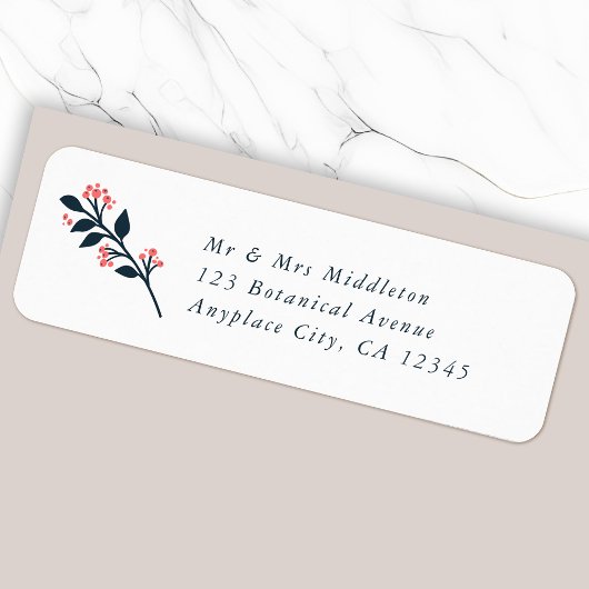 Botanical Berry Address Label | Return Mail Labels