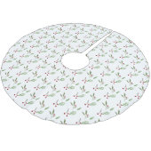 Botanical Berry Modern Holiday Christmas Greenery Polyester Weihnachtsbaumdecke (Schrägansicht)