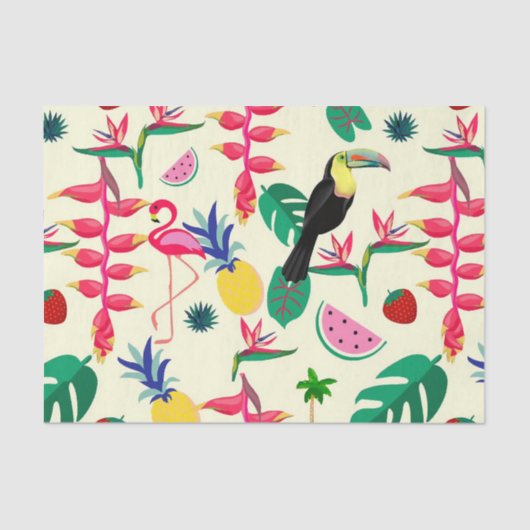 Botanical Birds and Fruit Seidenpapier (Vorderseite)