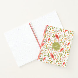 Botanical Birds Pattern – Nature Stationery Design Notizblock