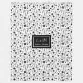 Botanical Blanket Personalized Monochrome Minimal Fleecedecke (Vorderseite)