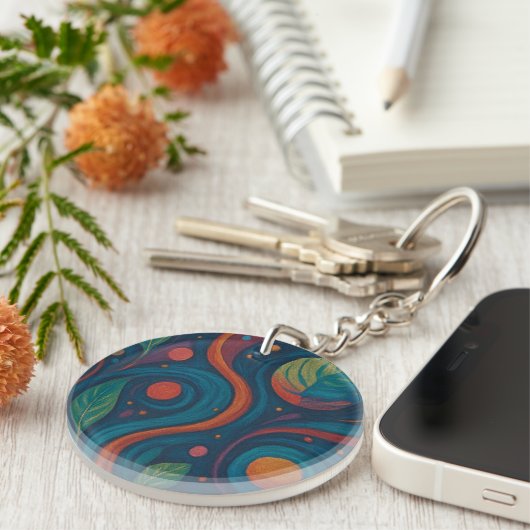 Botanical Bliss Full-Print Keychain Schlüsselanhänger (Vorderseite rechts)