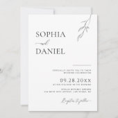 Botanical Bliss Modern Simplicity Wedding Einladung (Vorderseite)