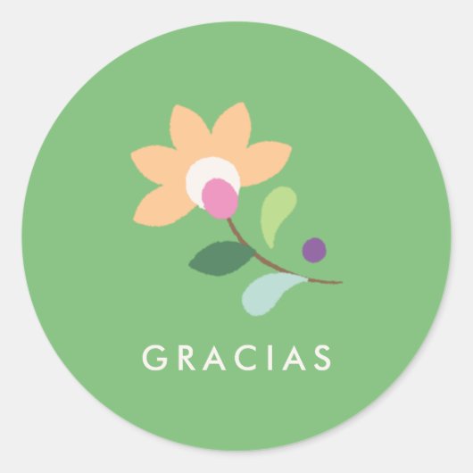 Botanical Bloom Cinco de Mayo Sticker - Verde (Vorderseite)