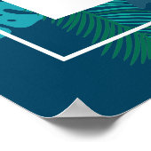 Botanical Blue Beach Palm Willkommen bei unserer H Poster (Ecke)