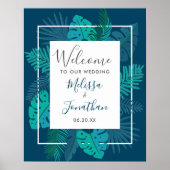Botanical Blue Beach Palm Willkommen bei unserer H Poster (Vorne)