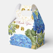 Botanical Blue Elegant Wedding Favor Box Geschenkschachtel (Rückseite)