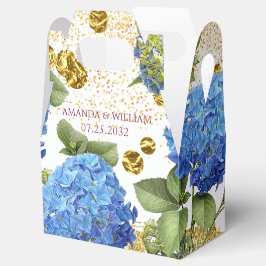 Botanical Blue Elegant Wedding Favor Box Geschenkschachtel (Geöffnet)