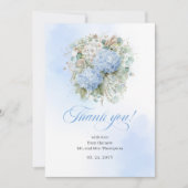 Botanical Blue Flowers Eucalyptus Wedding thanks Dankeskarte (Vorderseite)